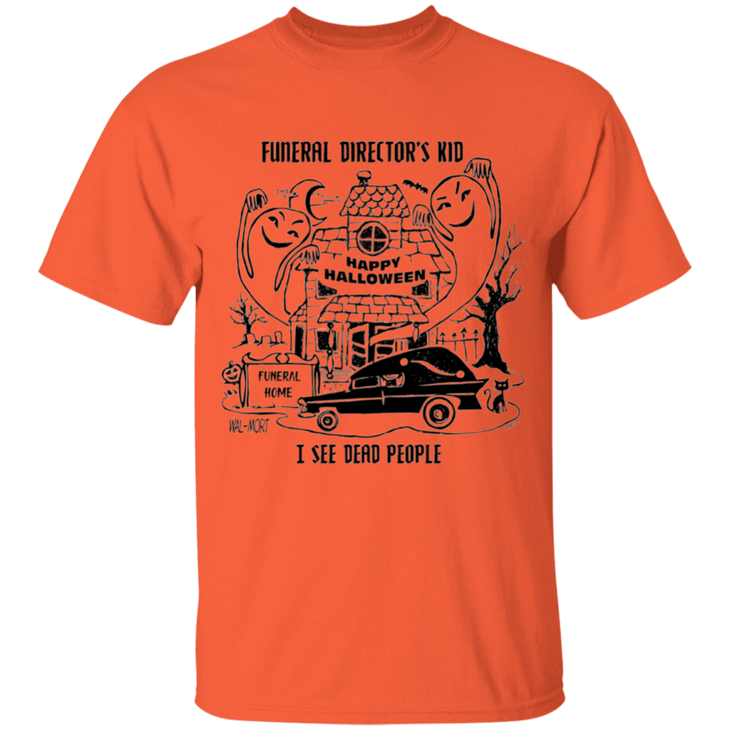 Funeral Director's Kid Halloween Youth Orange Tee