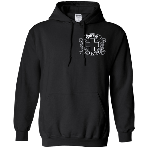 Funeral Director Black Pullover Hoodie Chest Emblem